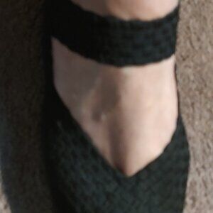 Women's size 12 Black "Steven by Steve Madden" Brice Stretch Fabric Wedge Heel